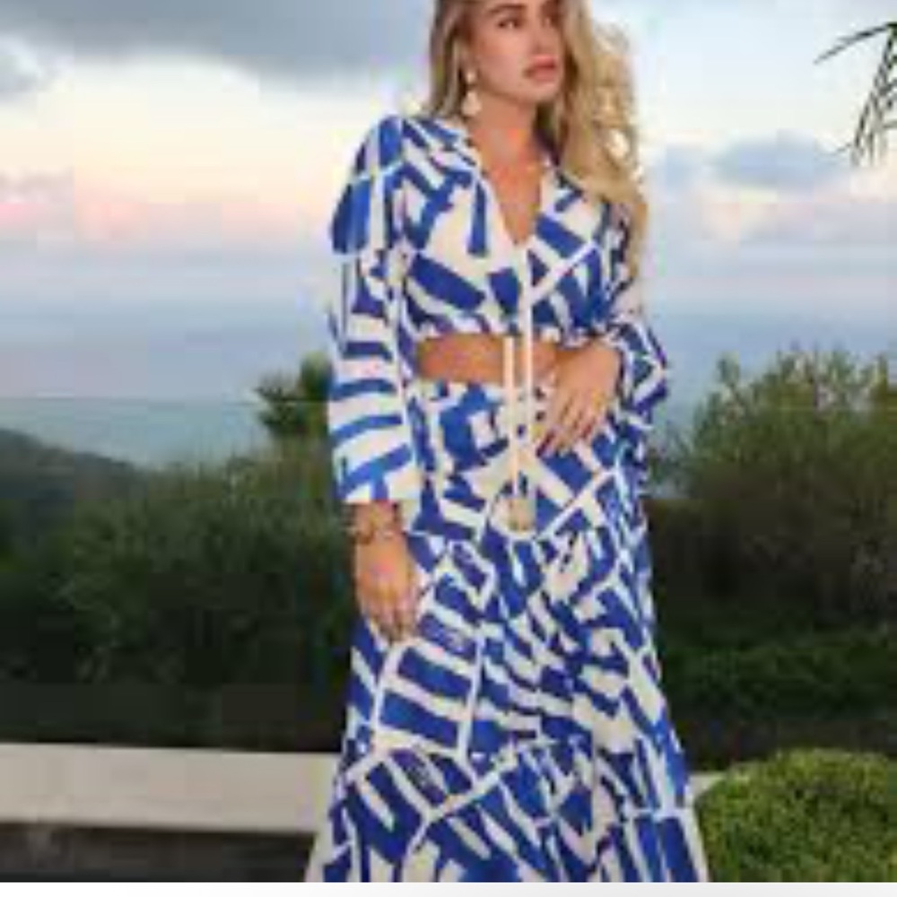 House Of Harlow 1960 2-Piece Bohemian / Western Top & Maxi Skirt Set Size Large - Picture 11 of 11